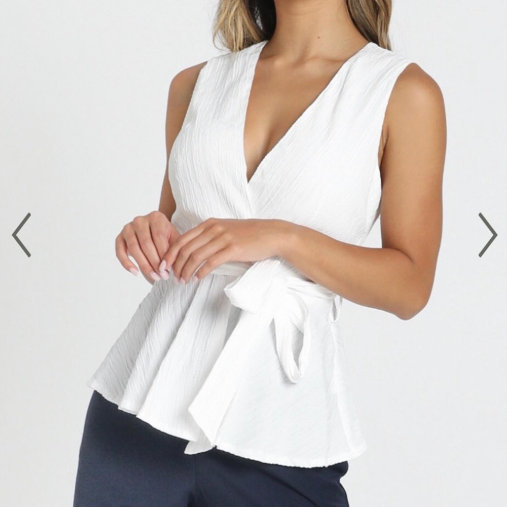 Showpo White V Neck Treasurer Top